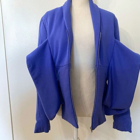 JNBY WOMEN'S MUTED BLUE ZIP UP SWEATSHIRT JACKET - SIZE LARGE - Picture 6 of 11